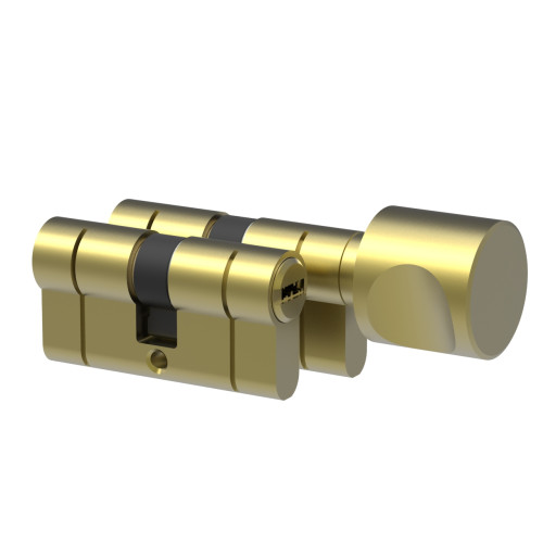 Komplet wkładek Łucznik BP Plus 30-55 gałka MF5 od 55 mosiądz (4 klucze)