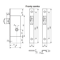 ZAMEK ZAPADKOWY 30mm, FRONT 24mm 196R/30/6AN