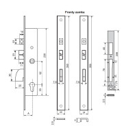 ZAMEK ELEKTRYCZNY CVL 1K2/35/6AN  92/35mm FRONT PŁASKI 24MM